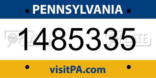 1485335 Pennsylvania License Plate