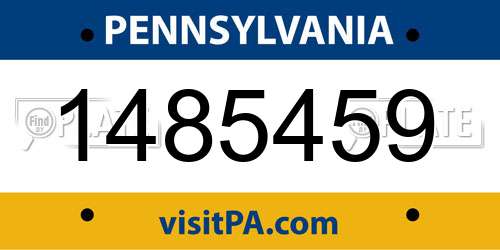 1485459 Pennsylvania License Plate