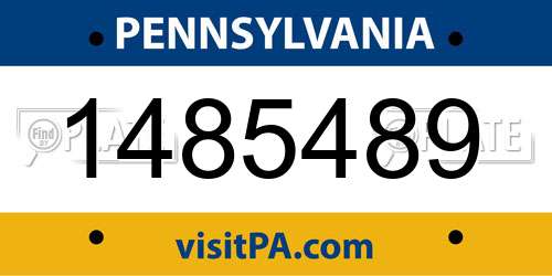 1485489 Pennsylvania License Plate