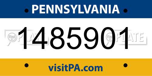 1485901 Pennsylvania License Plate