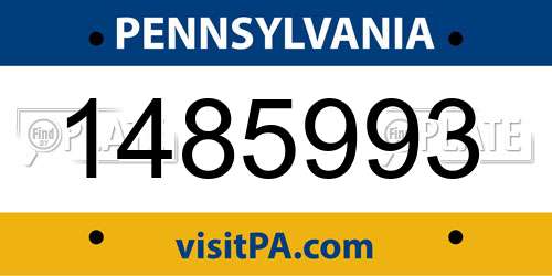 1485993 Pennsylvania License Plate