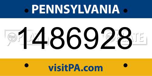 1486928 Pennsylvania License Plate
