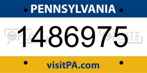 1486975 Pennsylvania License Plate