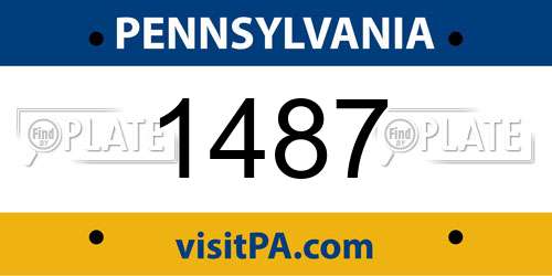 1487 Pennsylvania License Plate