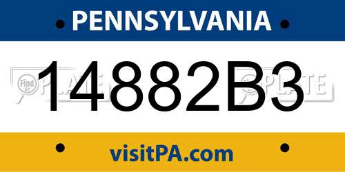 14882B3 Pennsylvania License Plate