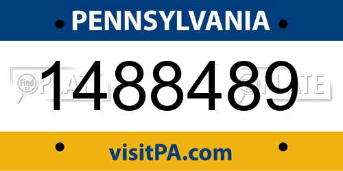 1488489 Pennsylvania License Plate