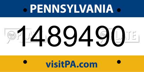 1489490 Pennsylvania License Plate