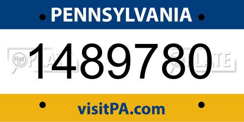 1489780 Pennsylvania License Plate