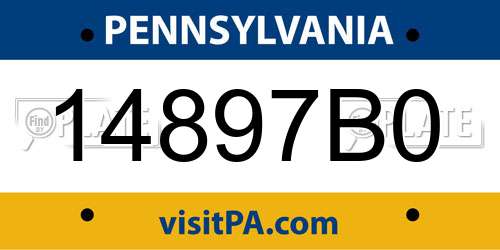 14897B0 Pennsylvania License Plate