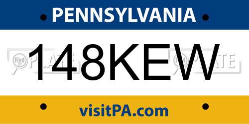 148KEW Pennsylvania License Plate