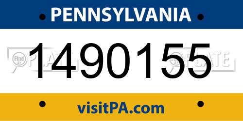 1490155 Pennsylvania License Plate