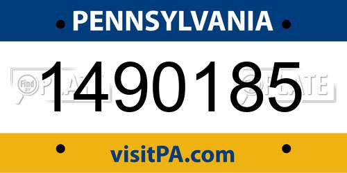 1490185 Pennsylvania License Plate