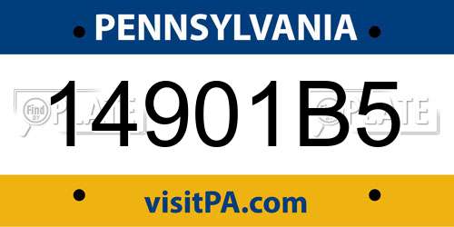 14901B5 Pennsylvania License Plate