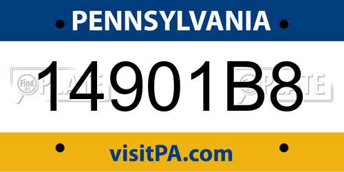 14901B8 Pennsylvania License Plate