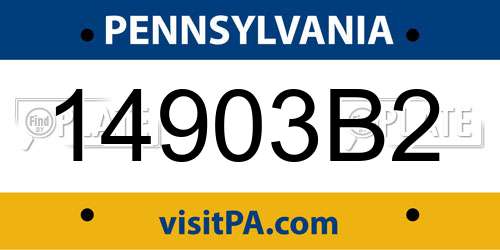 14903B2 Pennsylvania License Plate