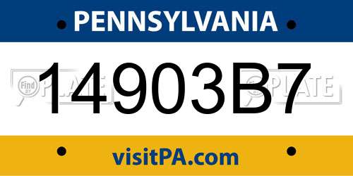 14903B7 Pennsylvania License Plate