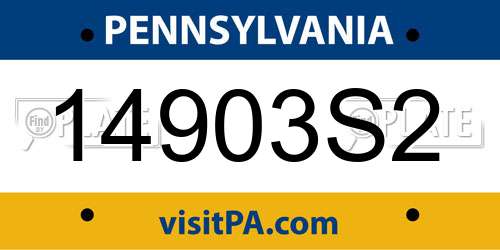 14903S2 Pennsylvania License Plate