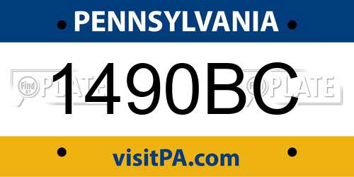 1490BC Pennsylvania License Plate