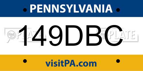 149DBC Pennsylvania License Plate