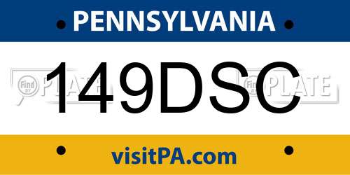 149DSC Pennsylvania License Plate