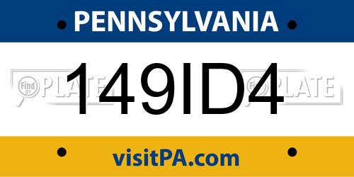 149ID4 Pennsylvania License Plate