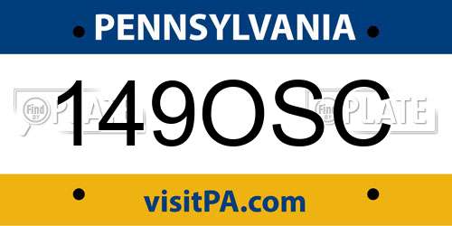 149OSC Pennsylvania License Plate