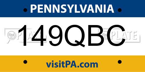 149QBC Pennsylvania License Plate