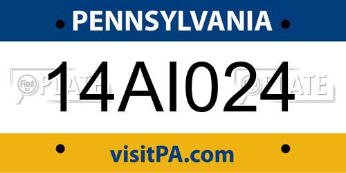 14AI024 Pennsylvania License Plate