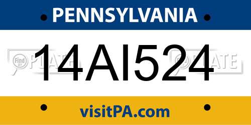 14AI524 Pennsylvania License Plate