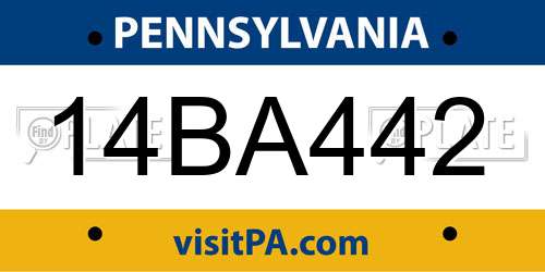 14BA442 Pennsylvania License Plate