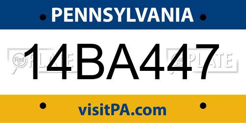 14BA447 Pennsylvania License Plate