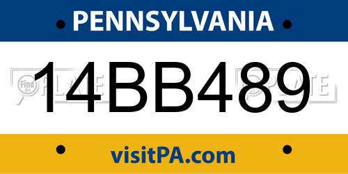 14BB489 Pennsylvania License Plate