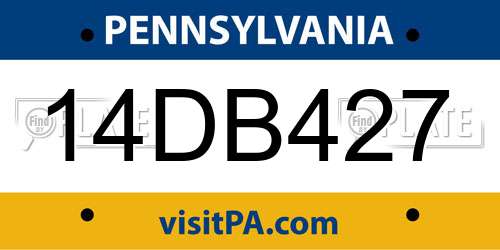 14DB427 Pennsylvania License Plate
