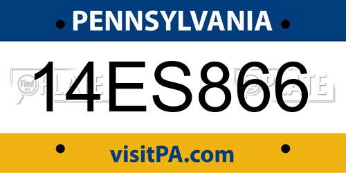 14ES866 Pennsylvania License Plate