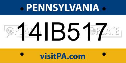 14IB517 Pennsylvania License Plate