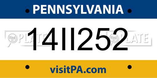 14II252 Pennsylvania License Plate