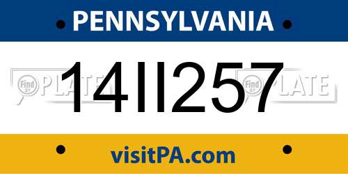 14II257 Pennsylvania License Plate