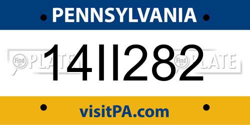 14II282 Pennsylvania License Plate