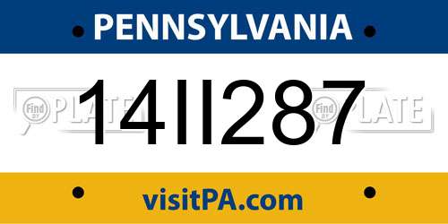 14II287 Pennsylvania License Plate
