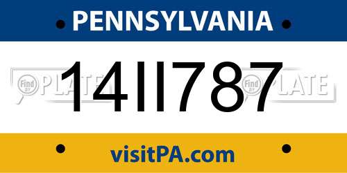 14II787 Pennsylvania License Plate