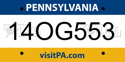 14OG553 Pennsylvania License Plate
