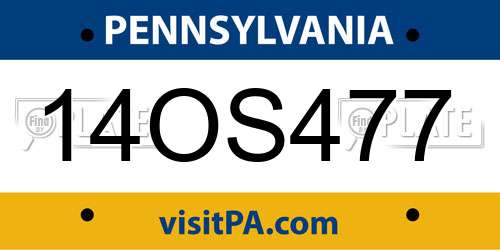 14OS477 Pennsylvania License Plate
