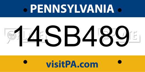14SB489 Pennsylvania License Plate
