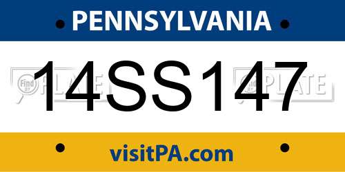 14SS147 Pennsylvania License Plate
