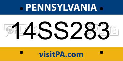 14SS283 Pennsylvania License Plate