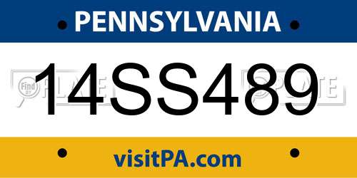 14SS489 Pennsylvania License Plate