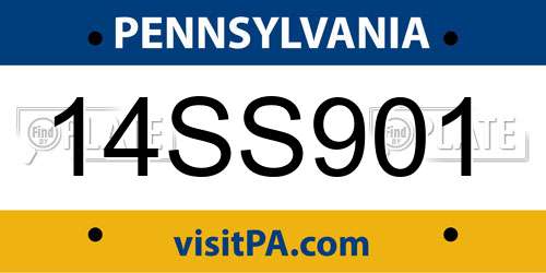 14SS901 Pennsylvania License Plate