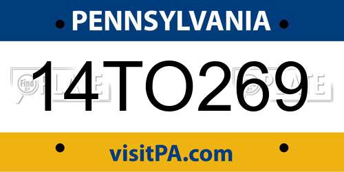 14TO269 Pennsylvania License Plate