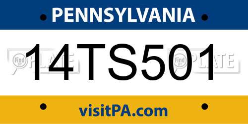 14TS501 Pennsylvania License Plate