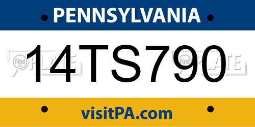 14TS790 Pennsylvania License Plate